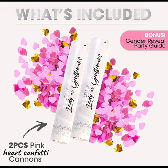 New pink remium Gender Reveal Confetti Cannons - Picture 3 of 6